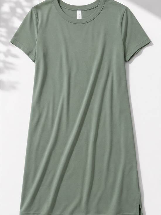 lululemon athletica Dresses & Skirts - Lululemon Classic-Fit Cotton-Blend T-Shirt Dress NWT Size 8 Grey Eucalyptus